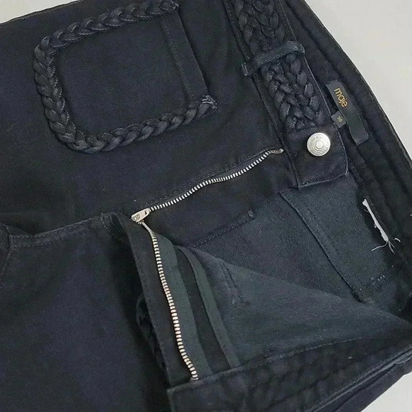 BLACK JEANS, BRAIDED FINISHES ON POCKETS - Picture 11 of 16